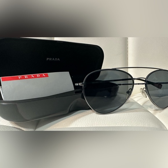PRADA SPORT SPS 50S 290-255 BLACK POLARIZED AUTHENTIC FRAME SUNGLASSES 57-17 - Picture 1 of 5